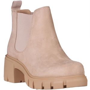 Pioneer faux suede lug sole boots